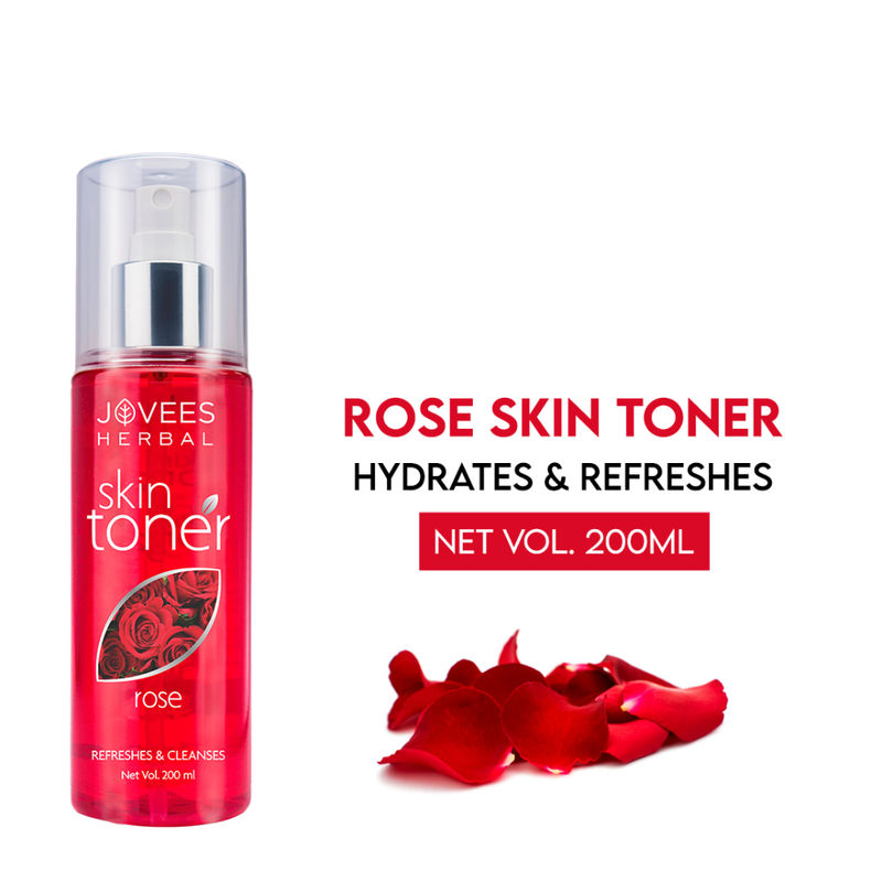 Jovees Herbal Rose Skin Toner For Youthful Skin, Tightens Pores, Healthy Glow 100% Natural - 200 ml