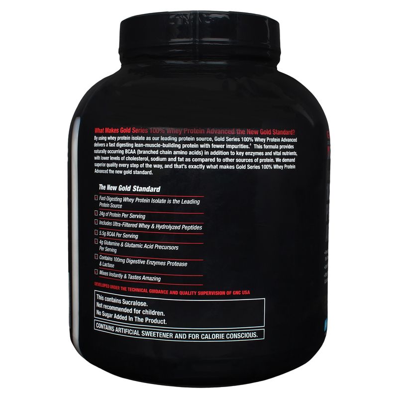 GNC AMP Gold 100 Whey Protein Advanced Vanilla Ice Cream Powder 4.4Lbs