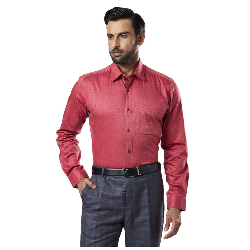 Raymond Men Dark Red Shirt (XL) (XL)