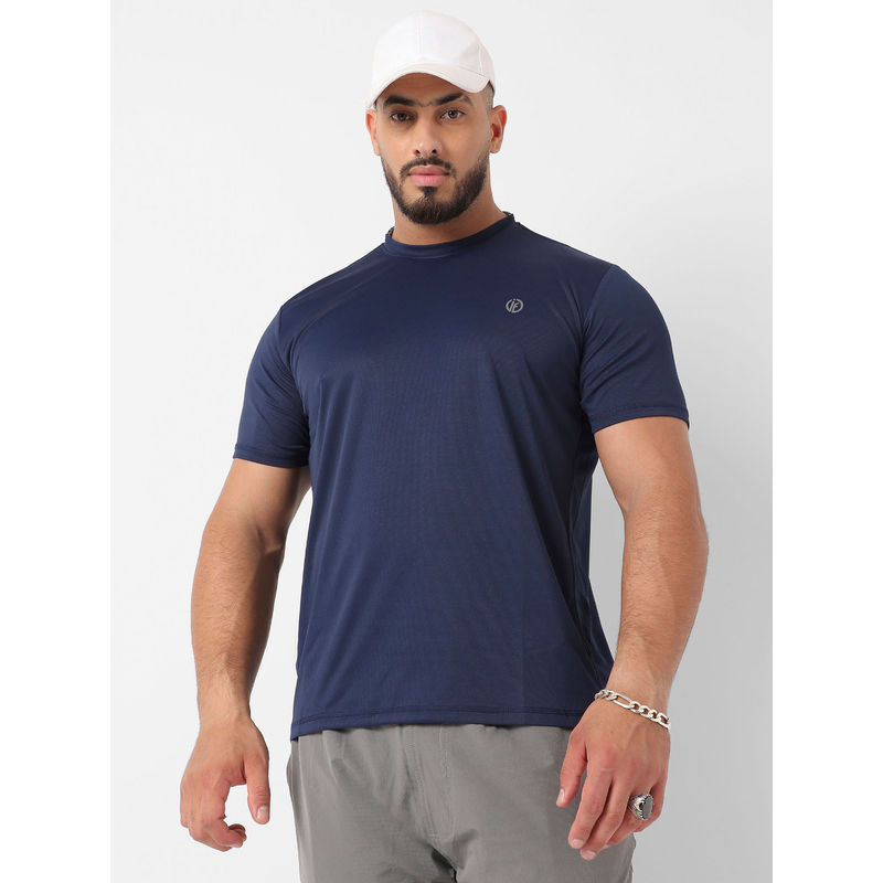 Instafab Plus Mens Navy Blue Basic Activewear T-Shirt (5XL)