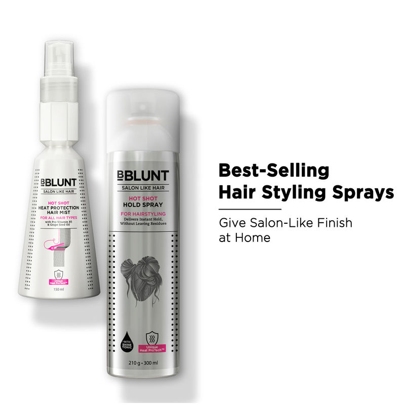 Buy BBLUNT Hair Styling Combo, Hot Shot Heat Protection Mist , & Hold