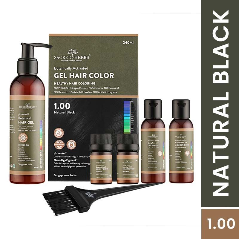 Sacred Herbs Botanically Activated Gel Hair Color - Natural Black 1.00