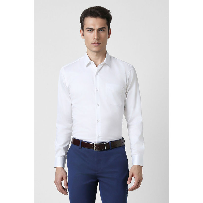 Peter England Men White Regular Fit Formal Full Sleeves Formal Shirt (38)
