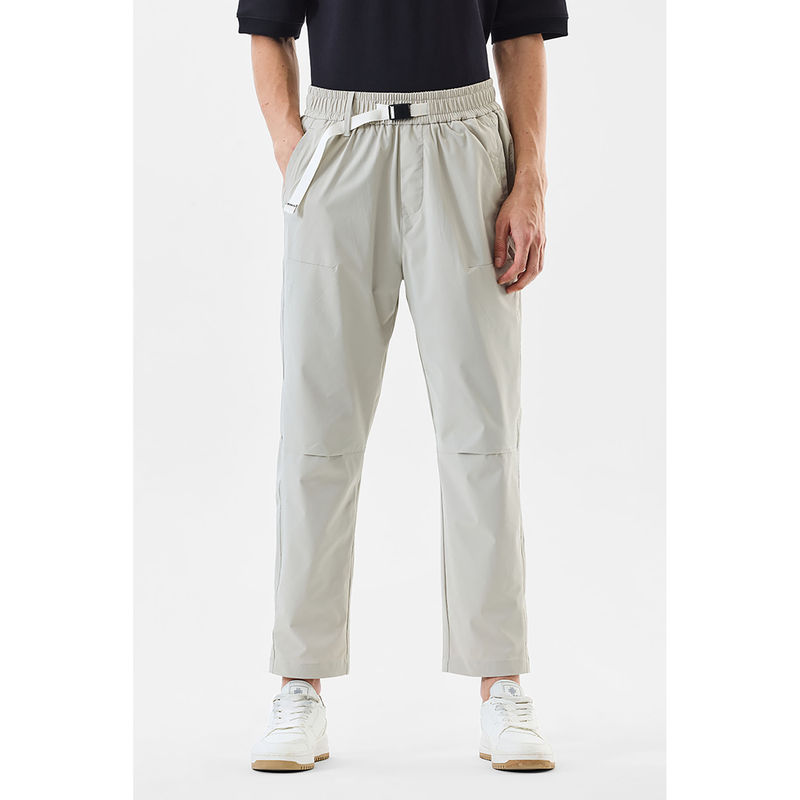 Snitch Beige Solid Loose Casual Trackpant (36)