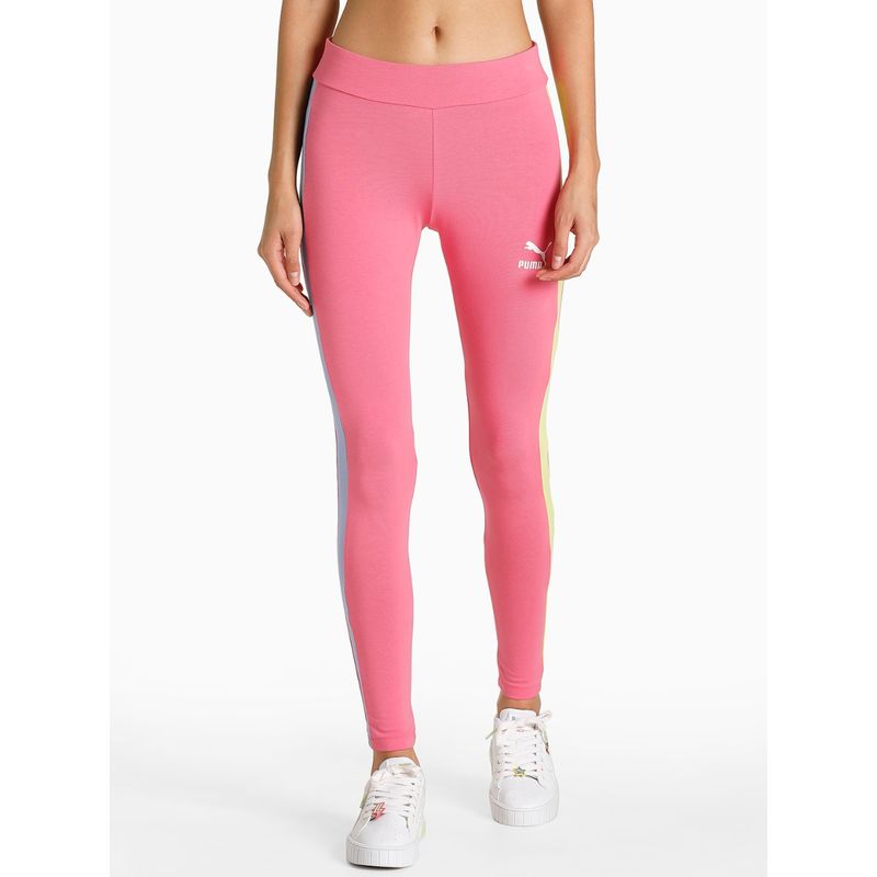 Puma T7 Block Women Pink Tights (S)