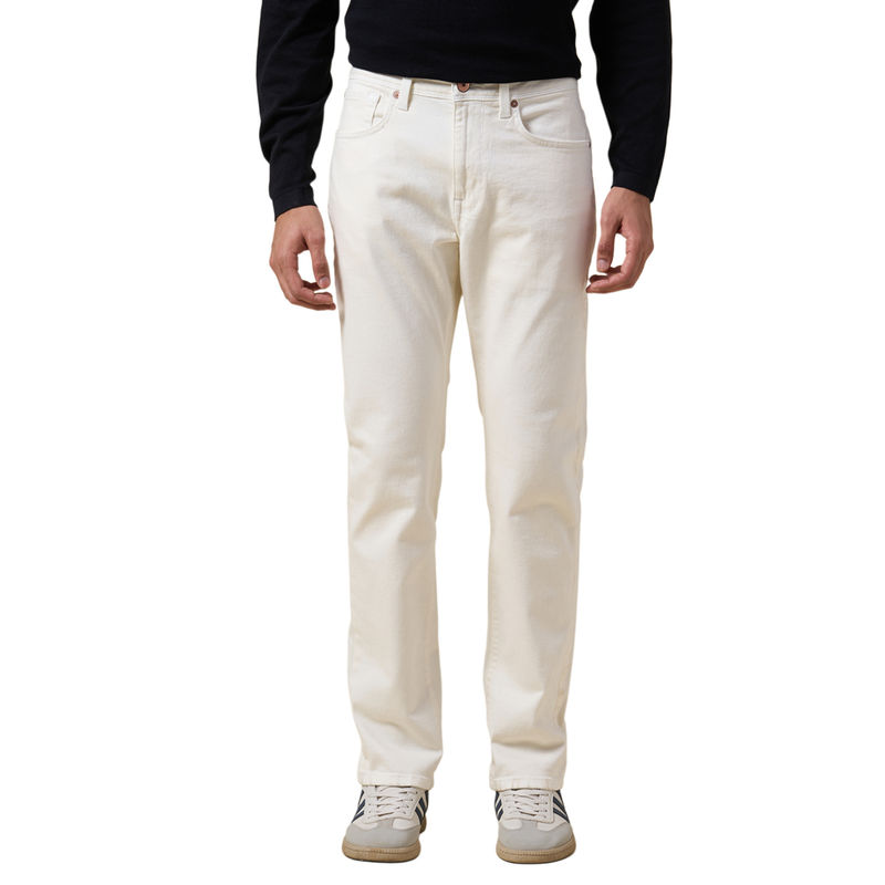 Selected Men White Straight Fit Jeans (30)
