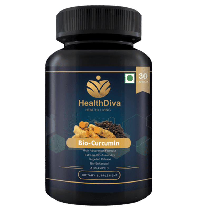HealthDiva Bio-Curcumin With Piperine 30 Capsules