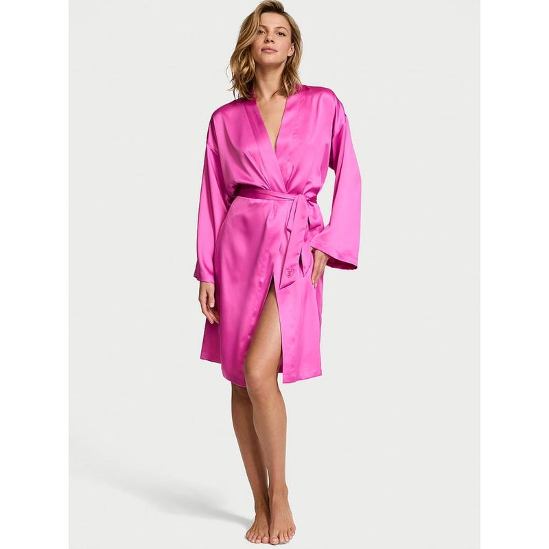 Buy Victoria's Secret Pink Satin Midi Robe Online