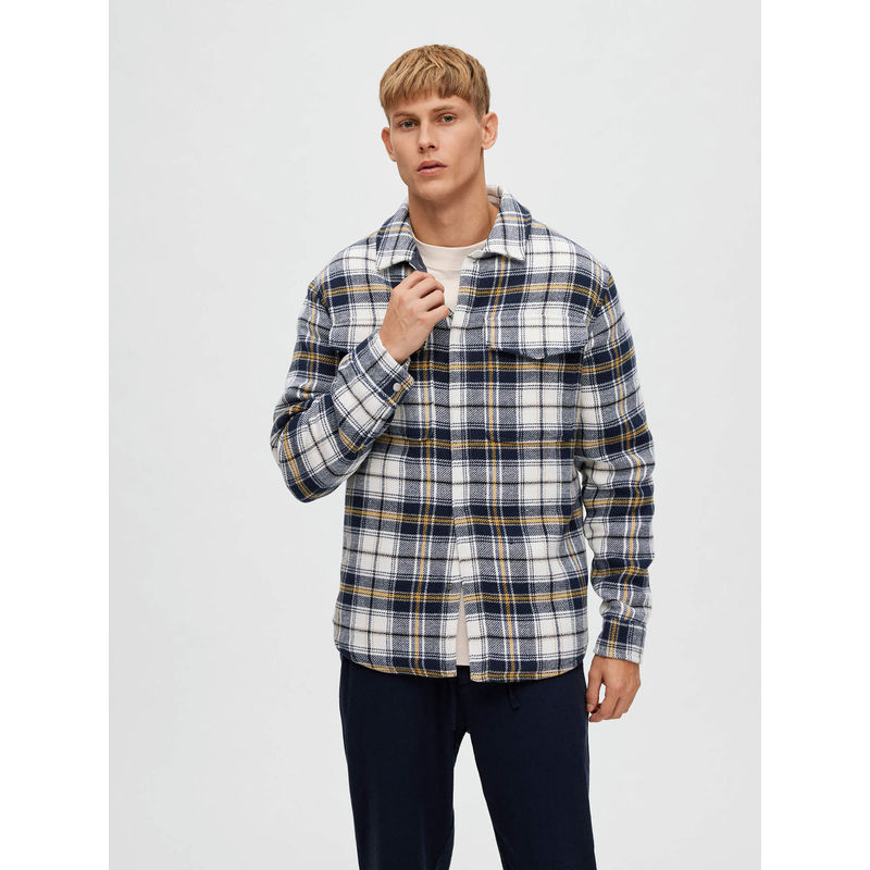 Selected Wool Blend Shacket Overshirt White (XL)