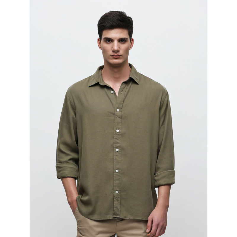SELECTED HOMME Olive Full Sleeves Shirt (L)