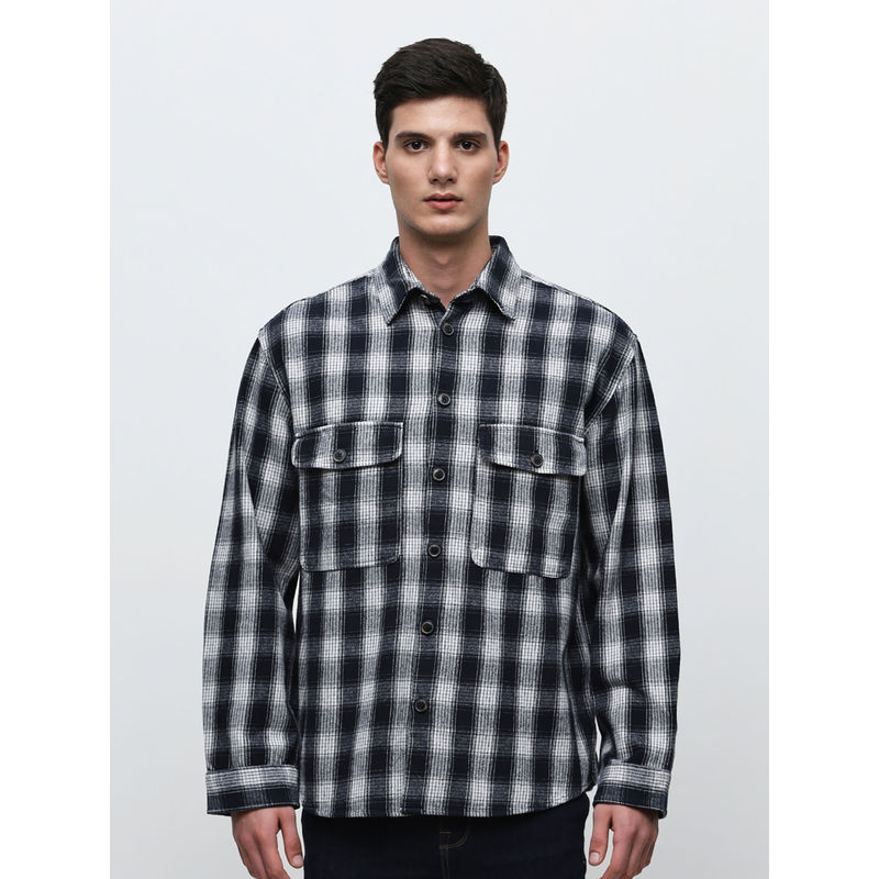 Selected Dark Navy Blue Flannel Overshirt (2XL)