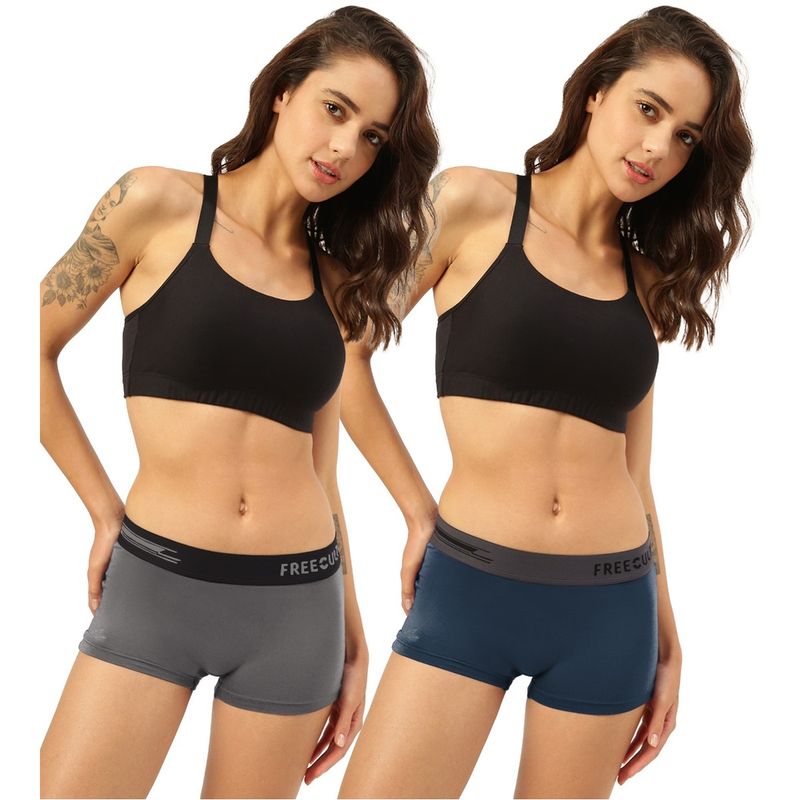 FREECULTR Boyshorts Micromodal XPAT Waistband Airsoft AntiChaffing Multicolor (Pack of 2) (2XL)