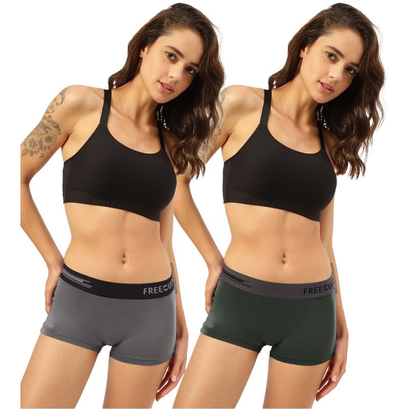 FREECULTR Boyshorts Micromodal XPAT Waistband Airsoft AntiChaffing Multicolor (Pack of 2) (M)