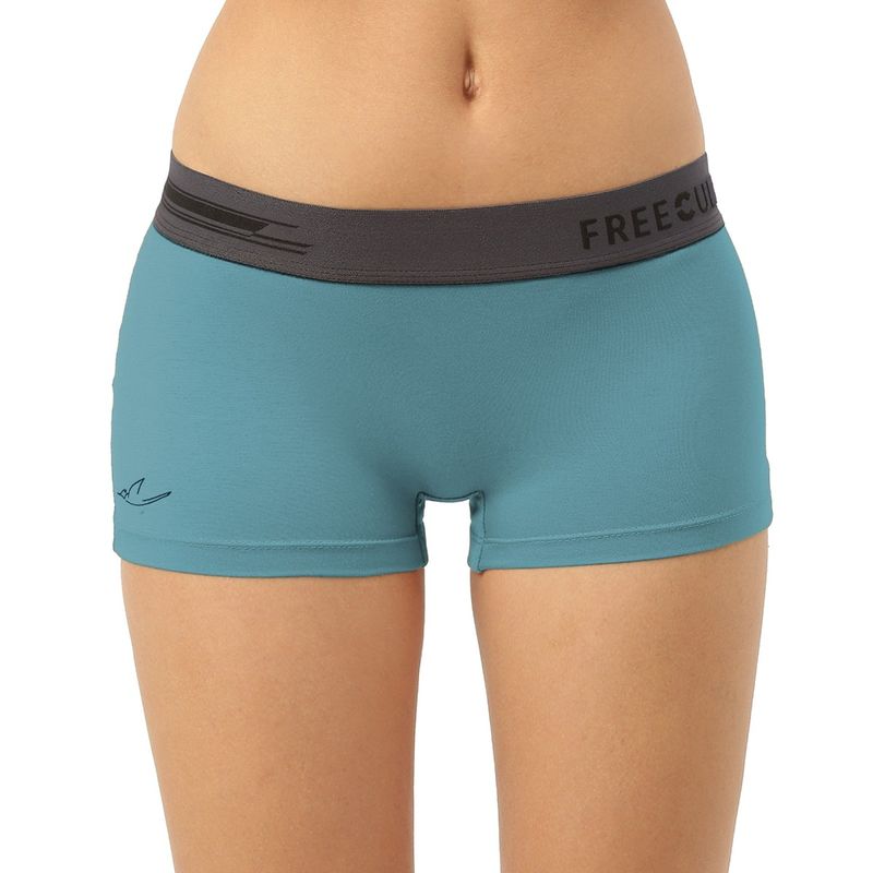 FREECULTR Womens Boy-Shorts Micromodal XPAT Waistband Airsoft AntiChaffing -Blue (S)