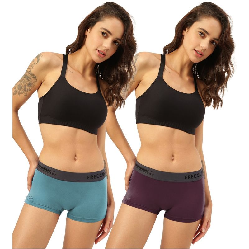 FREECULTR Boyshorts Micromodal XPAT Waistband Airsoft AntiChaffing Multicolor (Pack of 2) (S)