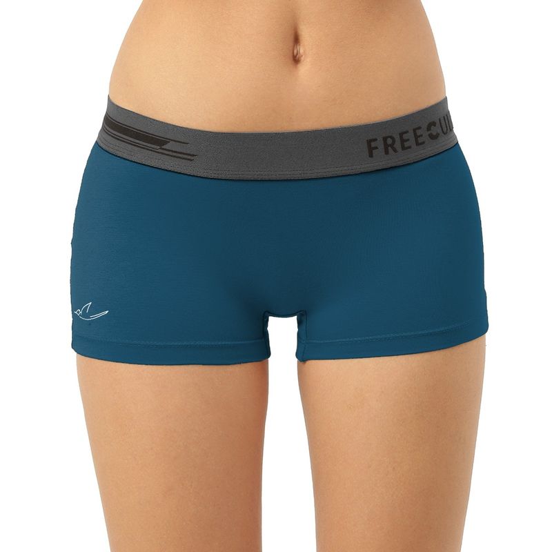FREECULTR Womens Boy-Shorts Micromodal XPAT Waistband Airsoft AntiChaffing -Teal (M)
