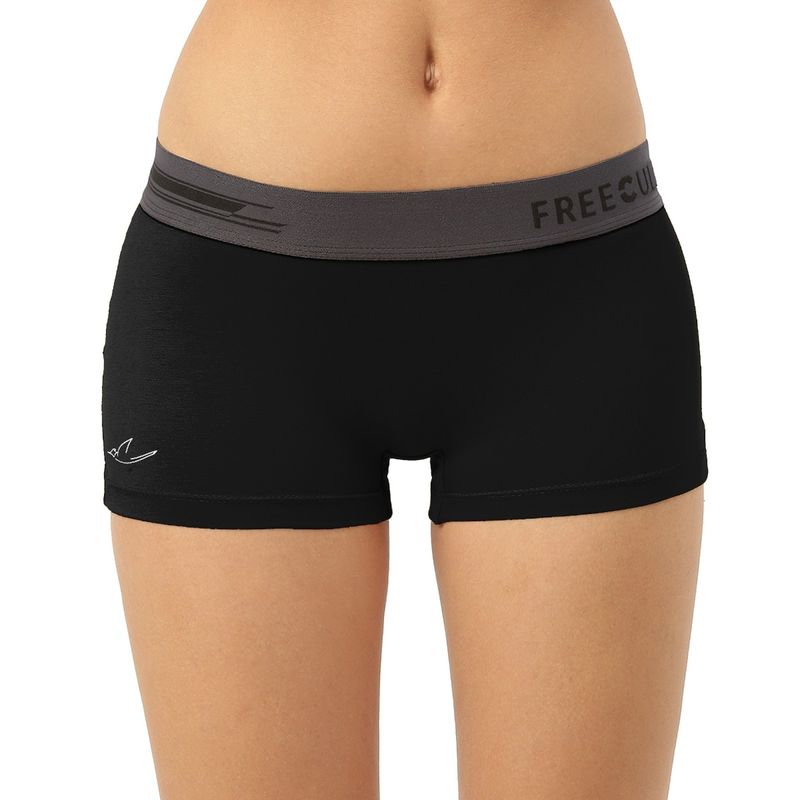 FREECULTR Womens Boy-Shorts Micromodal XPAT Waistband Airsoft AntiChaffing -Black (M)