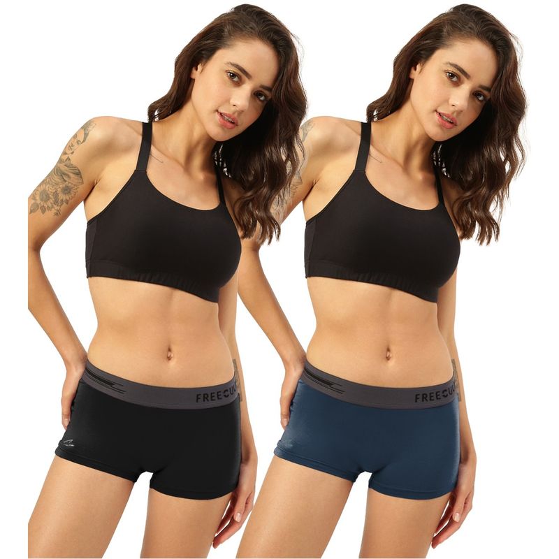 FREECULTR Boyshorts Micromodal XPAT Waistband Airsoft AntiChaffing Multicolor (Pack of 2) (M)