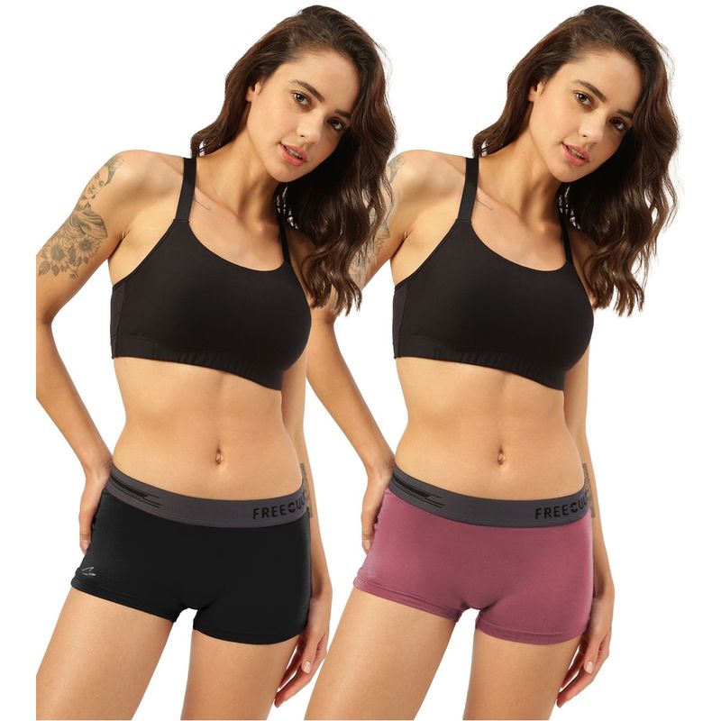 FREECULTR Boyshorts Micromodal XPAT Waistband Airsoft AntiChaffing Multicolor (Pack of 2) (S)