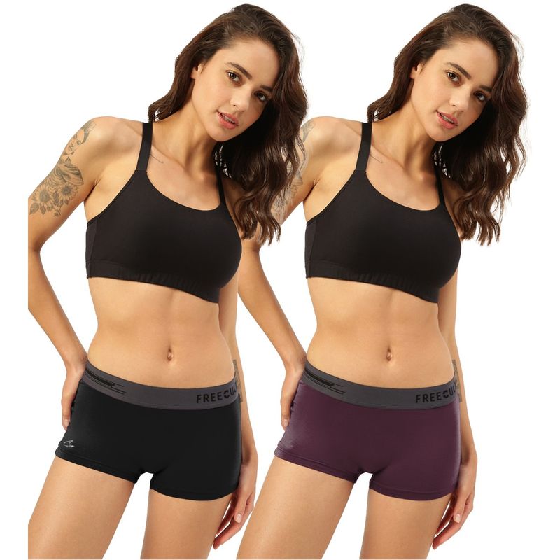 FREECULTR Boyshorts Micromodal XPAT Waistband Airsoft AntiChaffing Multicolor (Pack of 2) (2XL)