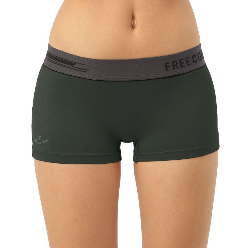 FREECULTR Womens Boy-Shorts Micromodal XPAT Waistband Airsoft AntiChaffing -Olive (S)