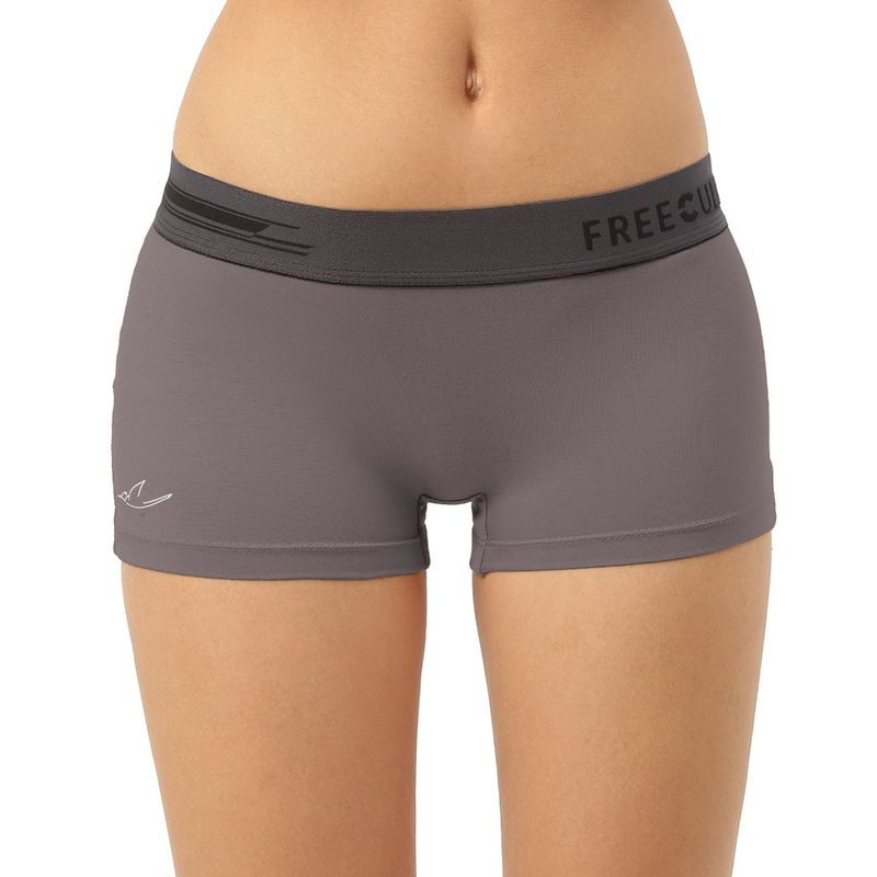 FREECULTR Womens Boy-Shorts Micromodal XPAT Waistband Airsoft AntiChaffing -Grey (S)