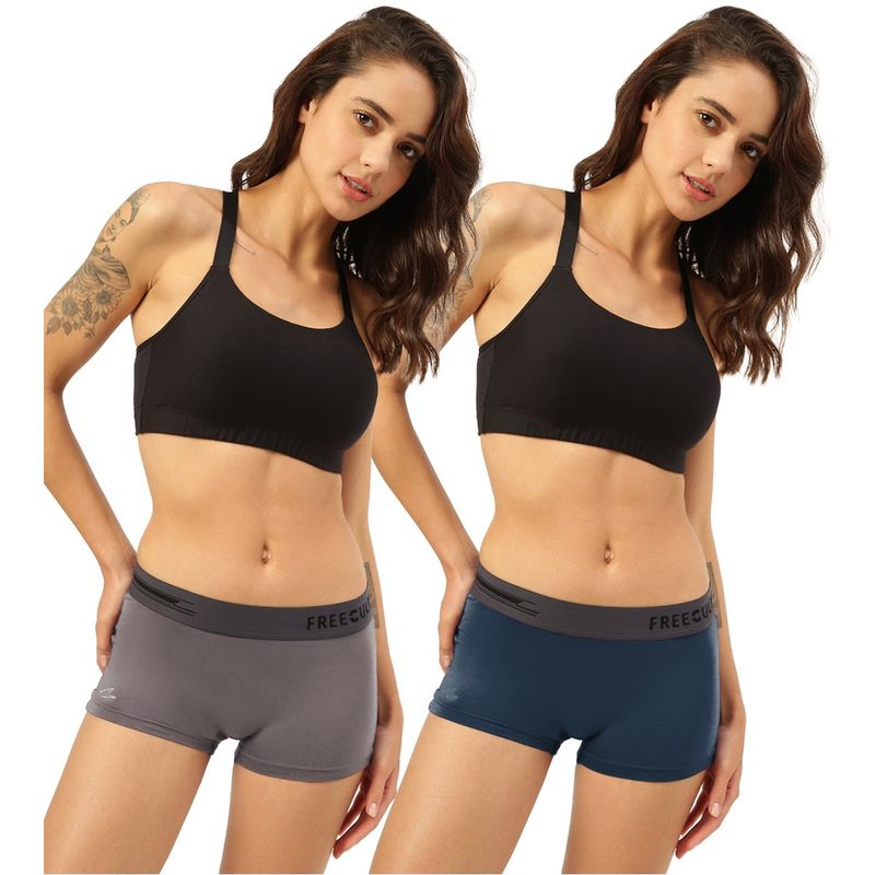 FREECULTR Boyshorts Micromodal XPAT Waistband Airsoft AntiChaffing Multicolor (Pack of 2) (S)