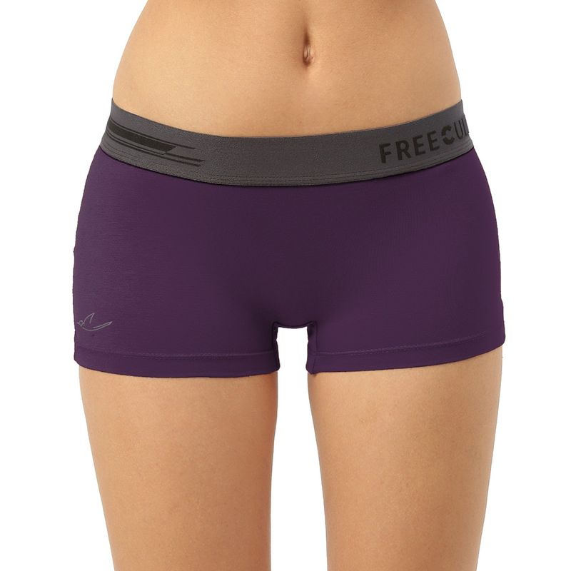 FREECULTR Womens Boy-Shorts Micromodal XPAT Waistband Airsoft AntiChaffing -Purple (S)