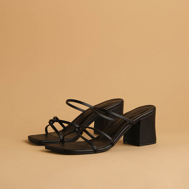 Eridani Solid Black Vivian Wide Heels (EURO 36)