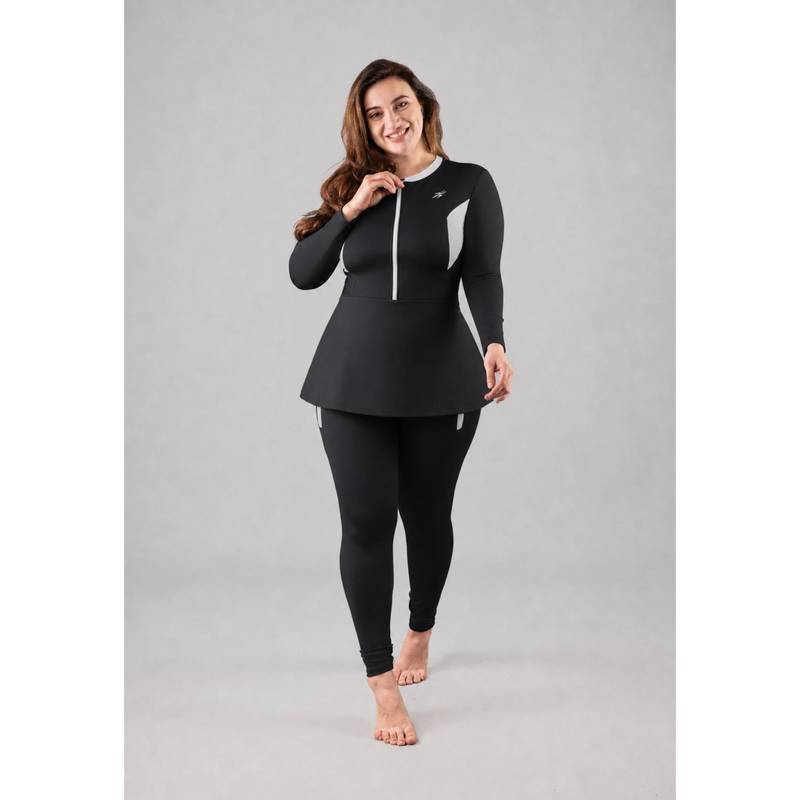 Keepfit Womens White Plus Size Colorblock Swimwear (4XL)