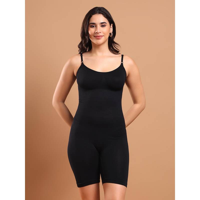 BRACHY Black Slim Fit High Compression Full Bodysuit Slimmer Shapewear (M)