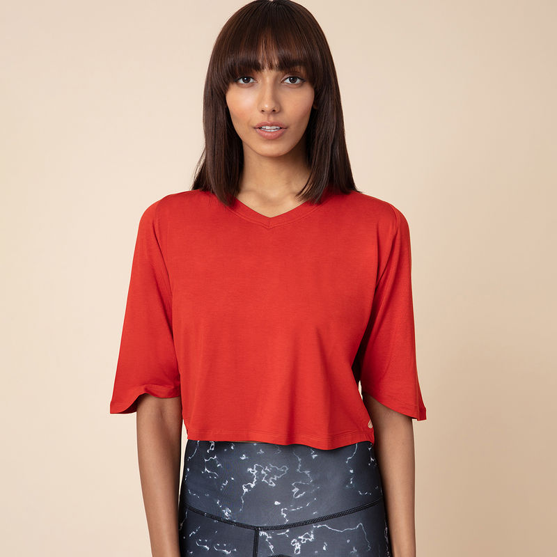Nykd by Nykaa Just Chillin Super Soft Top , Nykd All Day-NYLE 050 - Red (L)