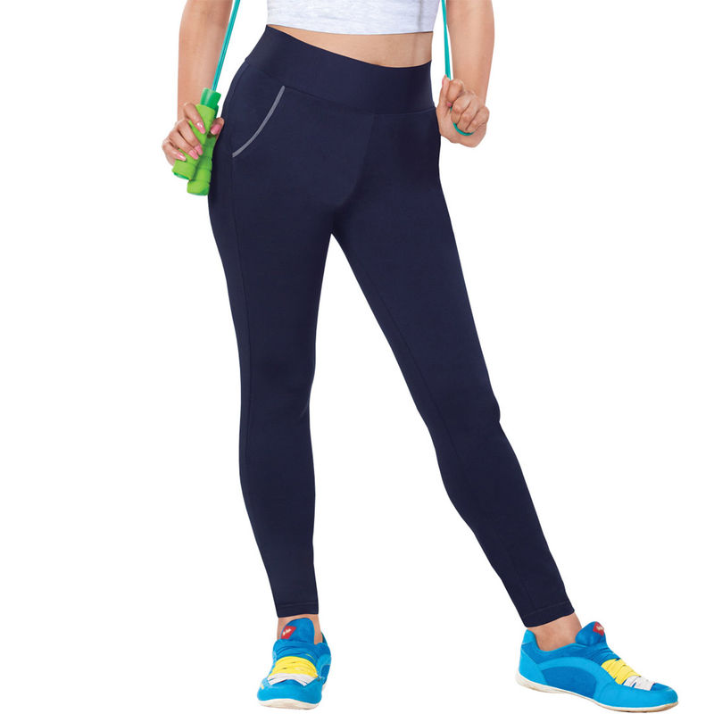 Dermawear Women's Activewear Workout Leggings With Pocket - Blue (S)
