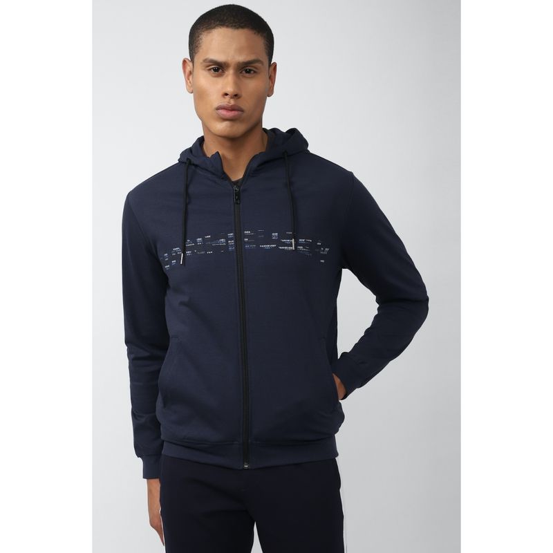 Van Heusen Navy Blue Graphic Jacket (M)