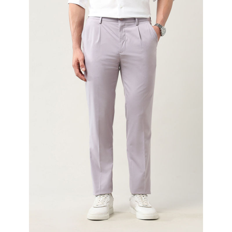 Arrow Newyork Blue Solid Slim Fit Trouser (32)