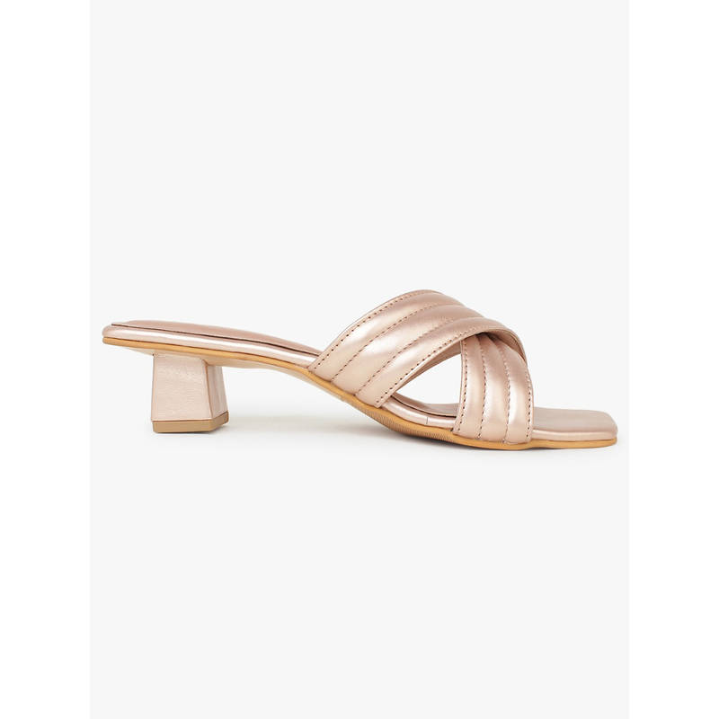 Insaddlers Caual Blocke Heeled Sandals Rose Gold (EURO 36)