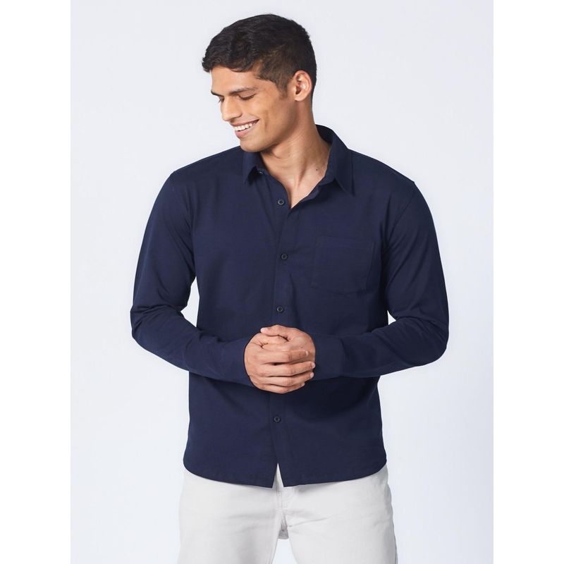 Creatures of Habit Pima Jersey Shirt Deep Navy Blue (S)