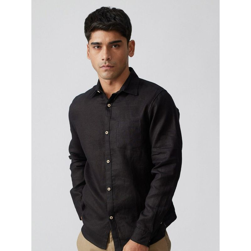 Creatures of Habit Linen Shirt Black Coffee (S)