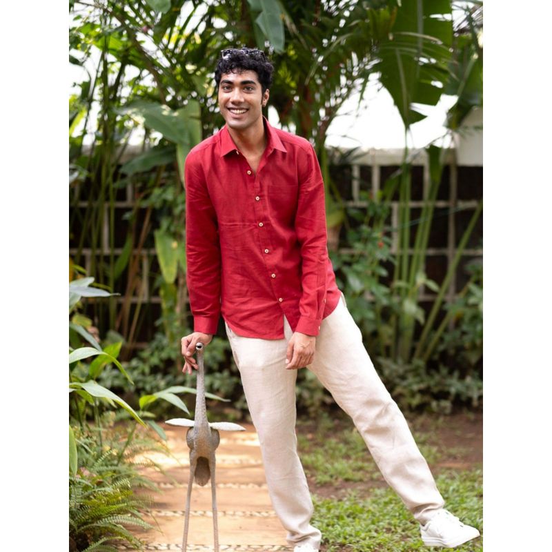Creatures of Habit Linen Shirt Indian Red (S)