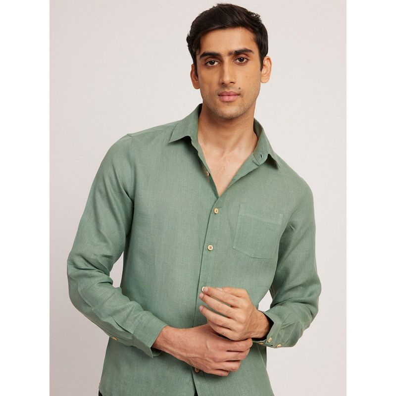 Creatures of Habit Linen Shirt Sage Green (S)