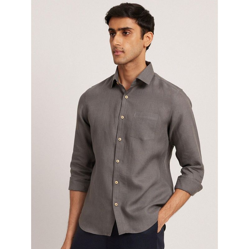 Creatures of Habit Linen Shirt Slate Grey (S)