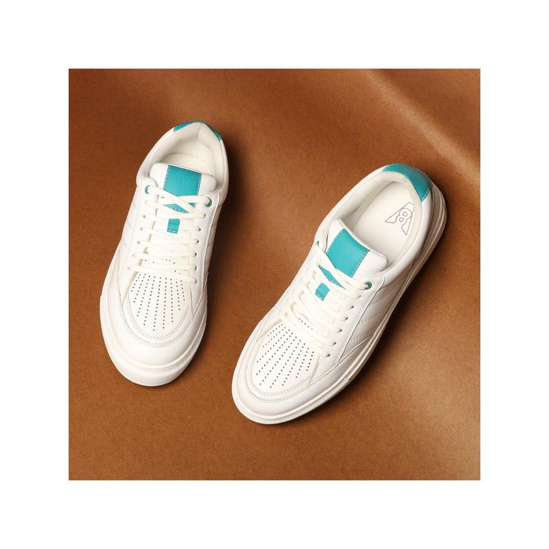 V8 by Ruosh The Groove-01 White & Turquoise Men Casual Sneakers (EURO 40)
