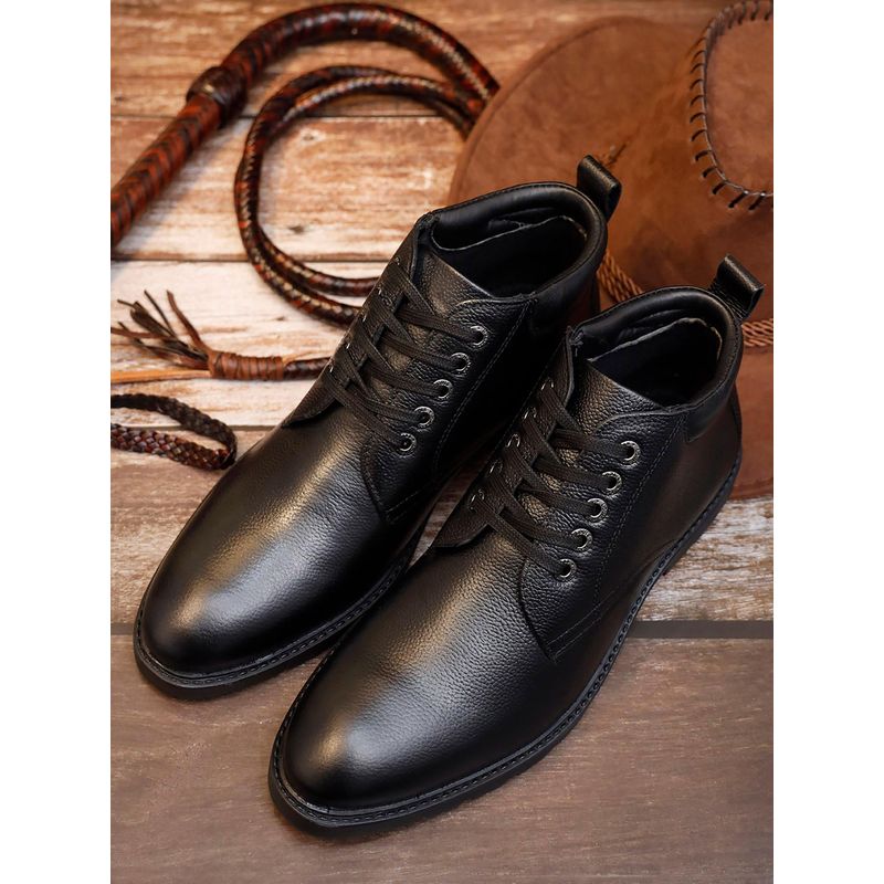 Louis Stitch Louis Stitch Men Brunette Black Milled Leather Mid-Top Chukka Boots (UK 6) (UK 6)