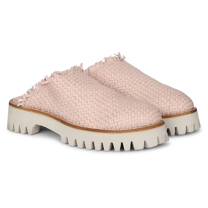 Saint G Pink Woven Leather Sandals (UK 4)