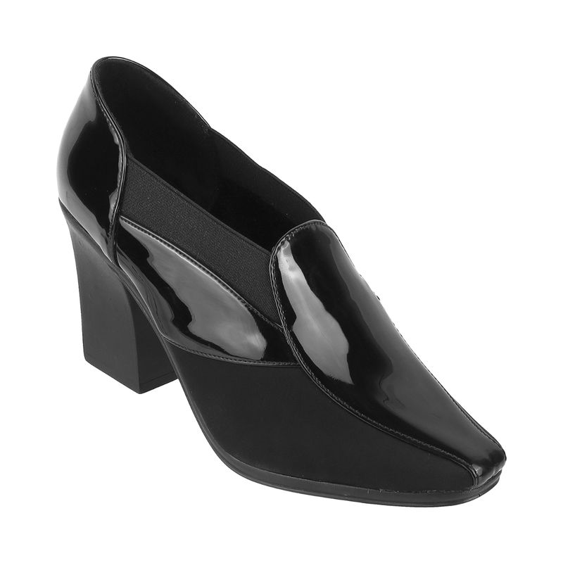 Catwalk Women Pointed Toe Black Heeled Pumps (UK 4)
