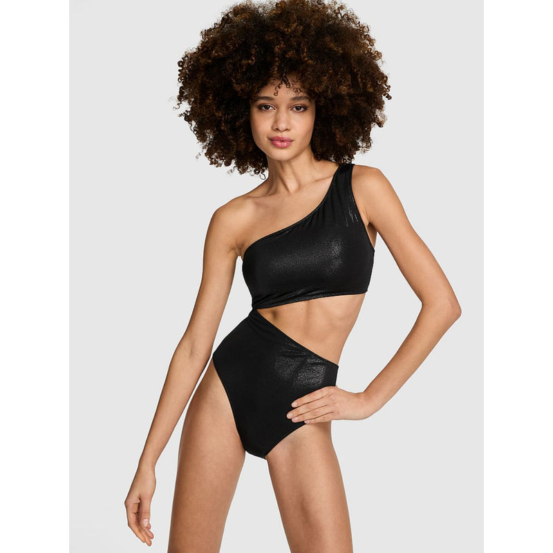 Victoria's Secret Black Cutout One-Piece Swimsuit (L)