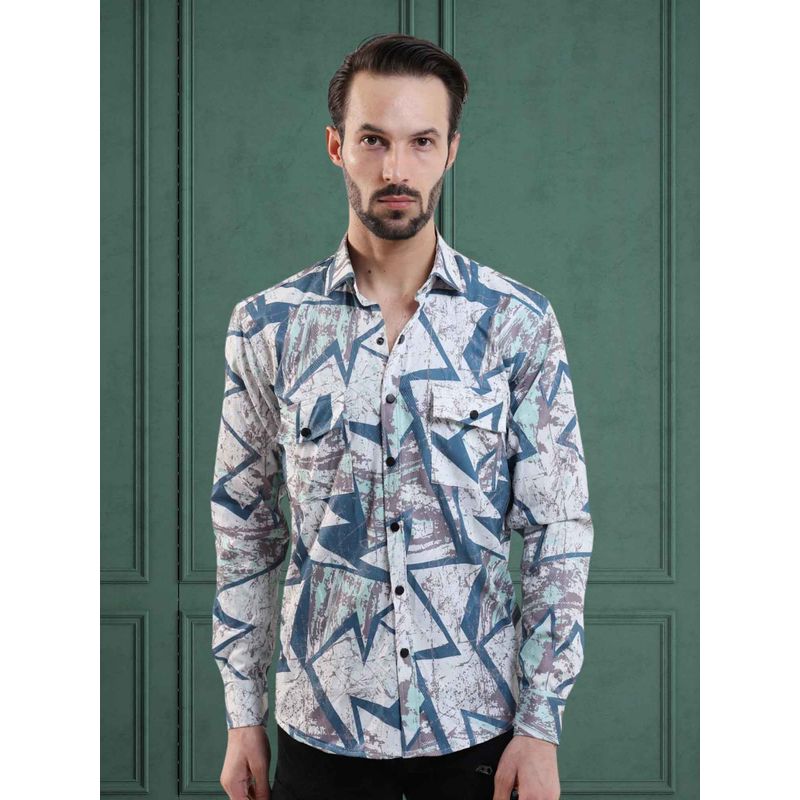 BOTABOCHI Mens Color Splash Full Sleeve Shirt (M)