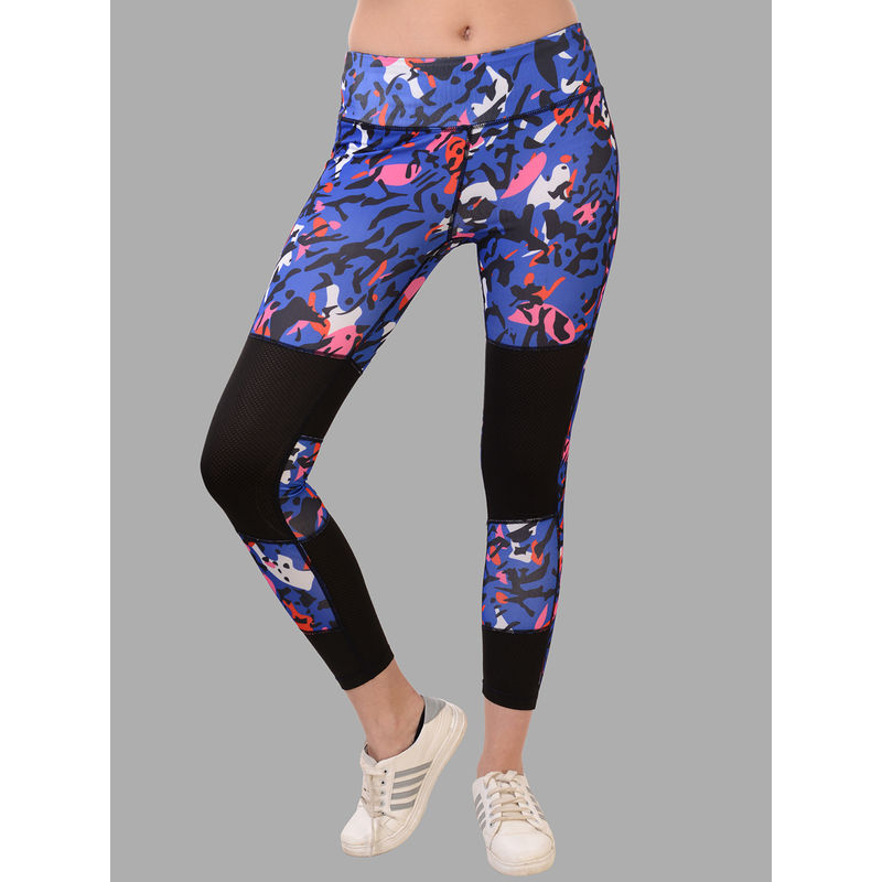 Da Intimo Blue & Black Printed Tights (XL)
