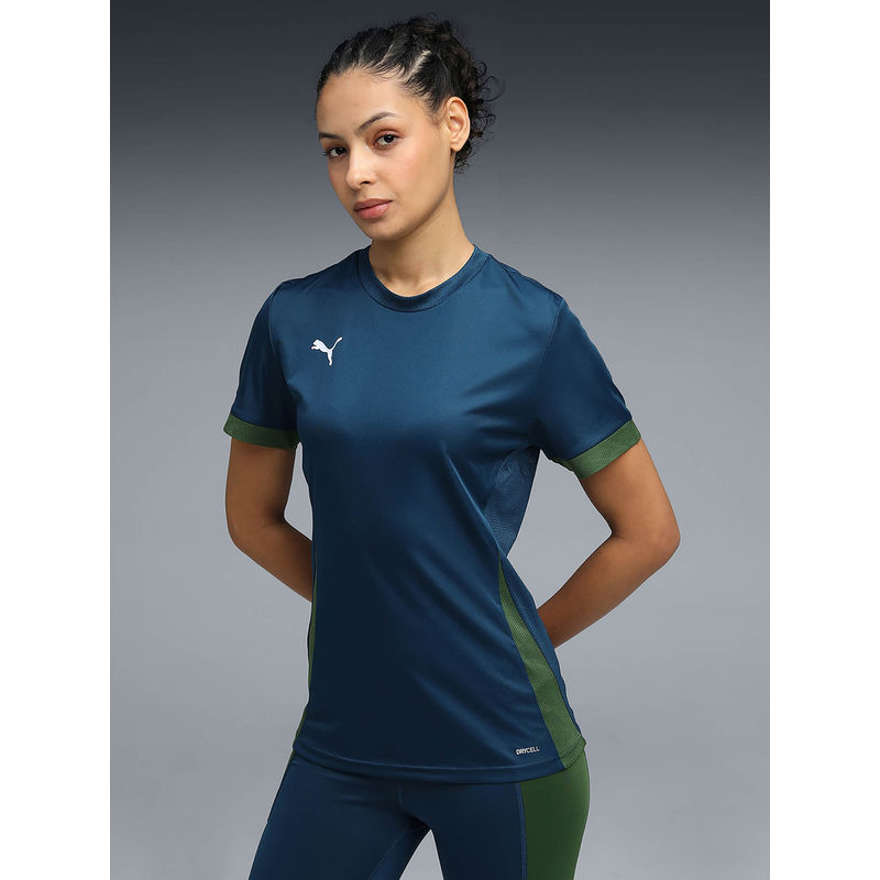 Puma Womens Navy Blue Colorblock T-shirt (S)