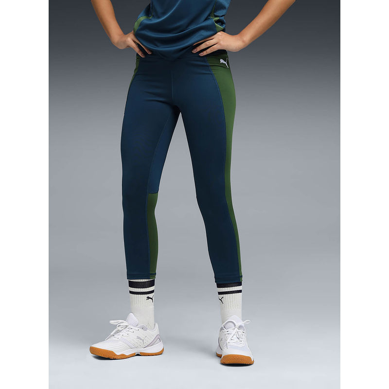 Puma Womens Navy Blue Colorblock Tights (XS)